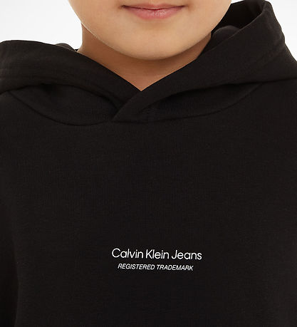 Calvin Klein Httetrje - Pixel Logo Terry Relaxed - Sort