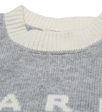 Marni Bluse - Cropped - Uld - Gråmeleret m. Creme