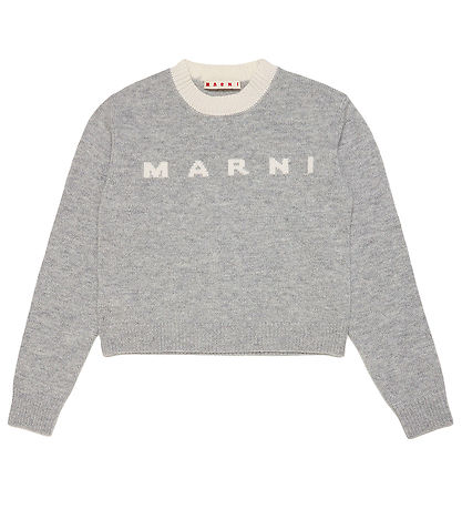 Marni Bluse - Cropped - Uld - Gråmeleret m. Creme