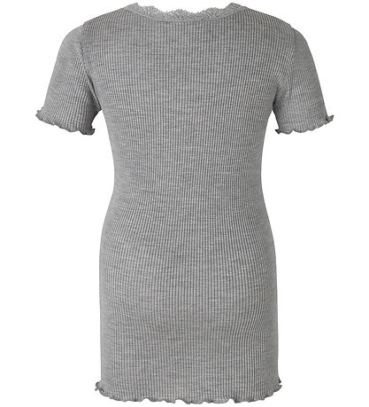 Rosemunde T-shirt - Silke/Bomuld - Noos - Light Grey Melange