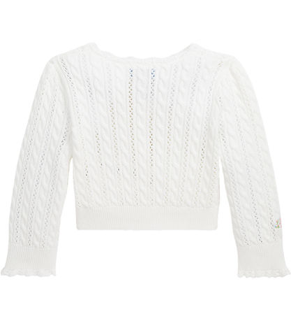 Polo Ralph Lauren Cardigan - Cropped - Strik - Deckwash White