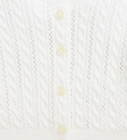 Polo Ralph Lauren Cardigan - Cropped - Strik - Deckwash White