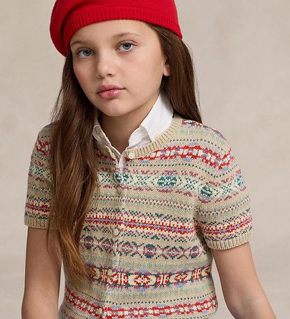 Polo Ralph Lauren Cardigan - Bomuld/Uld - Beige/Multifarvet