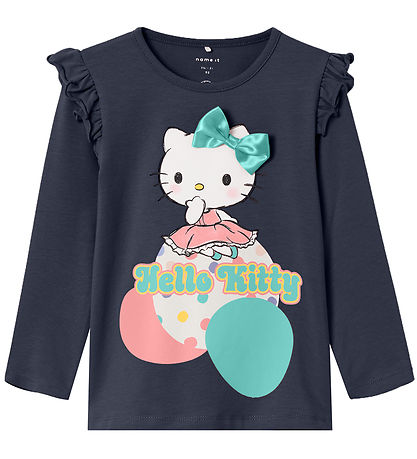 Name It Bluse - NmfJanice Hello Kitty - Dark Sapphire