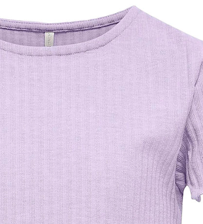 Kids Only T-shirt - KogNella - Rib - Noos - Pastel Lilac