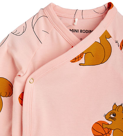 Mini Rodini Sl-om Body l/ - Squirrels - Pink