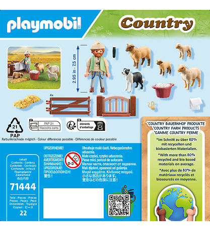 Playmobil Country - Ung Hyrde med Freflok - 71444 - 22 Dele