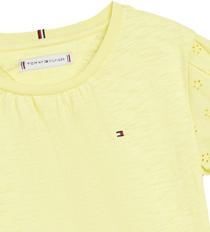 Tommy Hilfiger T-shirt - Broderie Anglaise - Yellow Tulip