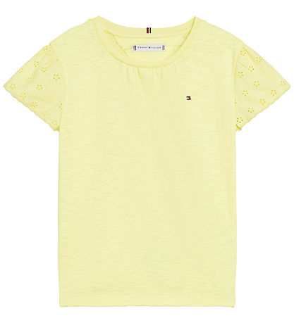 Tommy Hilfiger T-shirt - Broderie Anglaise - Yellow Tulip