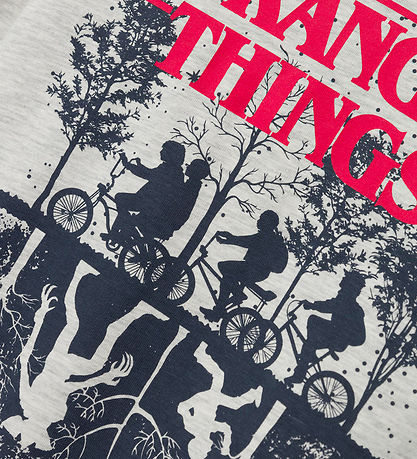 Name It Hættetrøje - NkmFinny Stranger Things - Light Grey Melan