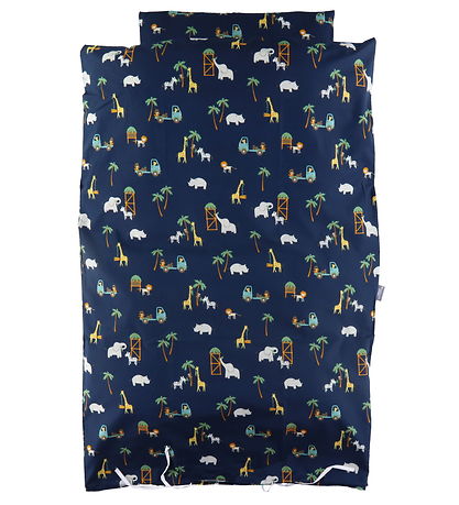 Nrgaard Madsens Sengetj - Baby - Navy m. Safaridyr