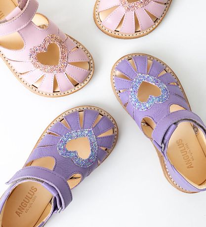 Angulus Sandaler - Hjertesandal - Lilac/Confetti Glitter