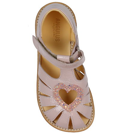 Angulus Sandaler - Hjertesandal - Pale Rose/Rose Glitter