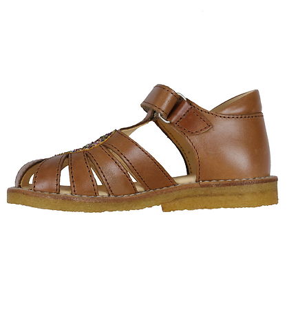 Angulus Sandaler - Hjertesandal - Tan/Multi Glitter