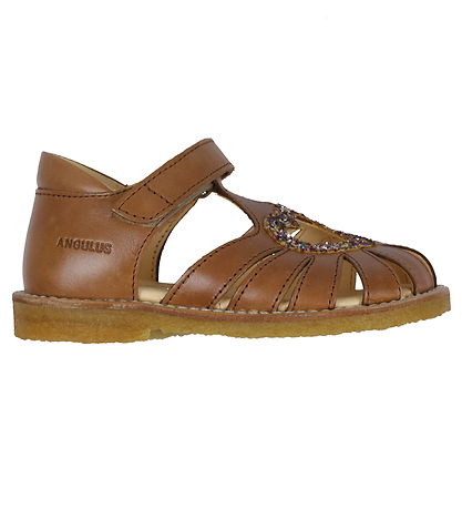 Angulus Sandaler - Hjertesandal - Tan/Multi Glitter