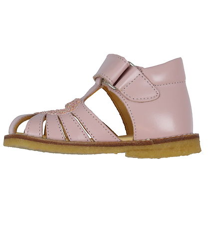 Angulus Sandaler - Hjertesandal - Pale Rose/Rose Glitter