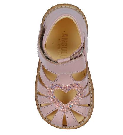 Angulus Sandaler - Hjertesandal - Pale Rose/Rose Glitter