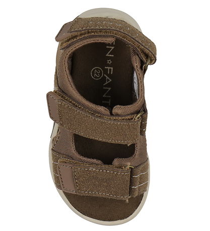 En Fant Sandal m. Velcro - Acorn m. Lys