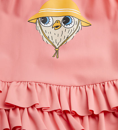 Mini Rodini Badedragt - UV50+ - Owl - Pink