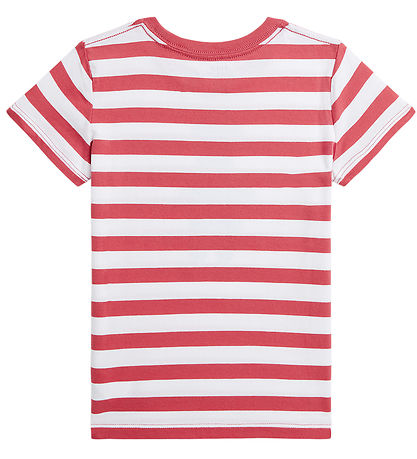 Polo Ralph Lauren T-shirt - Rd/Hvidstribet m. Bamse
