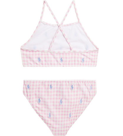 Polo Ralph Lauren Bikini - Pink/Hvidternet m. Logoer