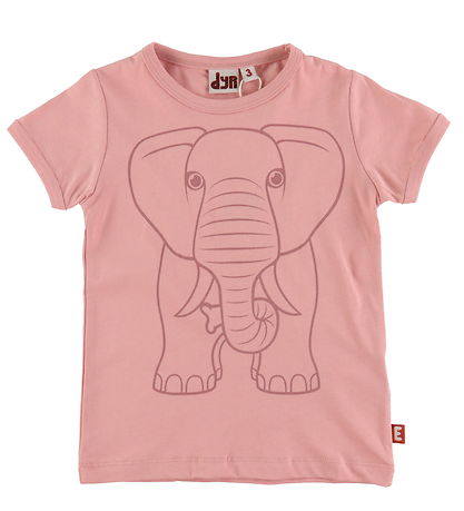 DYR-Cph T-Shirt - Dyrhide - Soft Rose Outline Elefant