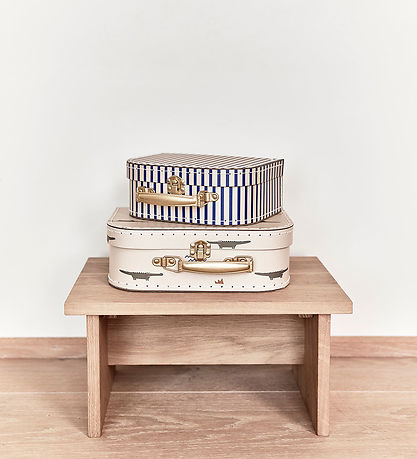OYOY Kuffertsæt - 2 Stk. - Crocodile & Stripe - Beige