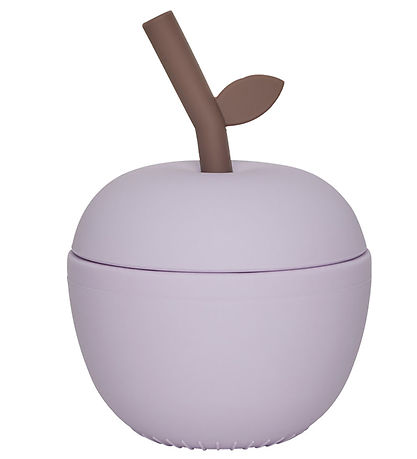 OYOY Kop m. Sugerør - Æble - Silikone - Lavender