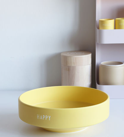 Design Letters Skål - Large - Favorite - Happy - Gul