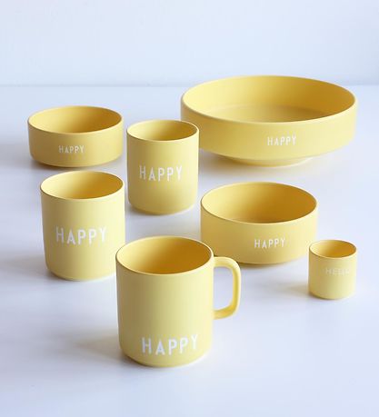Design Letters Skål - Large - Favorite - Happy - Gul