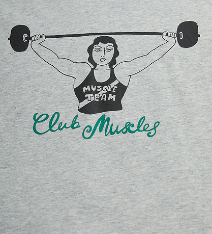 Mini Rodini T-shirt - Club Muscles - Grey Melange