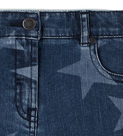 Stella McCartney Kids Denimshorts - Blå/Hvid m. Stjerner
