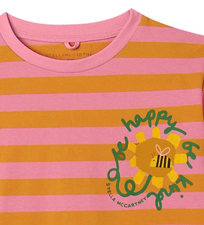 Stella McCartney Kids T-shirt - Pink/Orangestribet m. Print