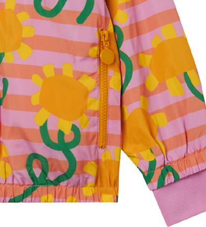 Stella McCartney Kids Jakke - Rosa/Orangestribet m. Solsikker