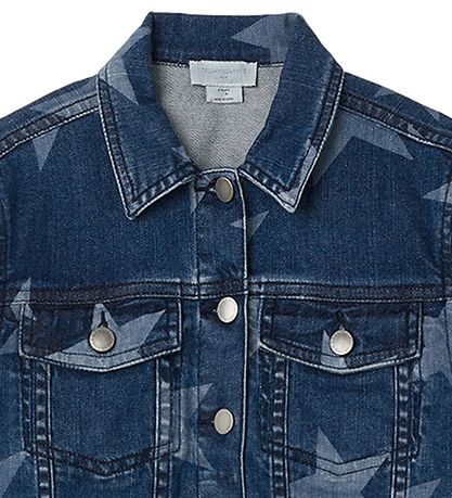 Stella McCartney Kids Denimjakke - Bl/Hvid m. Stjerner