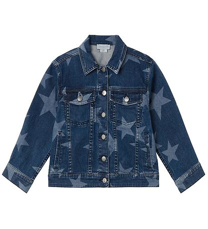 Stella McCartney Kids Denimjakke - Bl/Hvid m. Stjerner