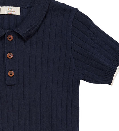 Copenhagen Colors Polo - Strik - Navy/Cream Comb.