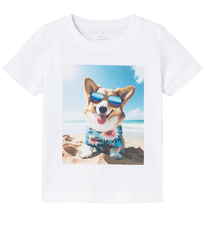 Name It T-Shirt - NmmVoto - Bright White//Beach Dog