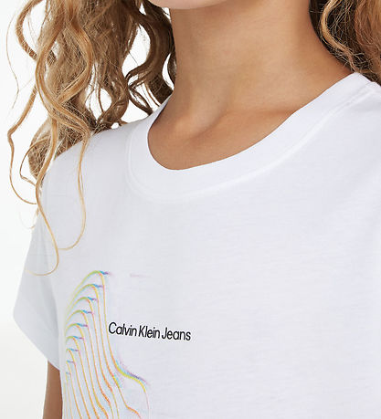 Calvin Klein T-shirt - Slim s/s - Meta Graphic Slim - Bright Whi