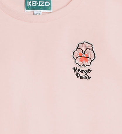 Kenzo T-shirt - Cropped - Veiled Pink m. Blomst
