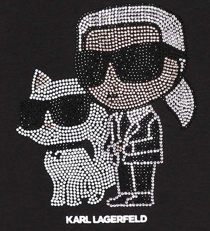 Karl Lagerfeld T-shirt - Sort m. Similisten