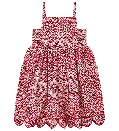 Stella McCartney Kids Kjole - Hvid/Rd m. Hjerter