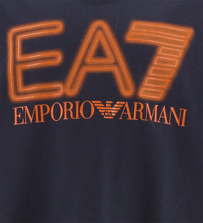 EA7 T-shirt - Navy m. Orange