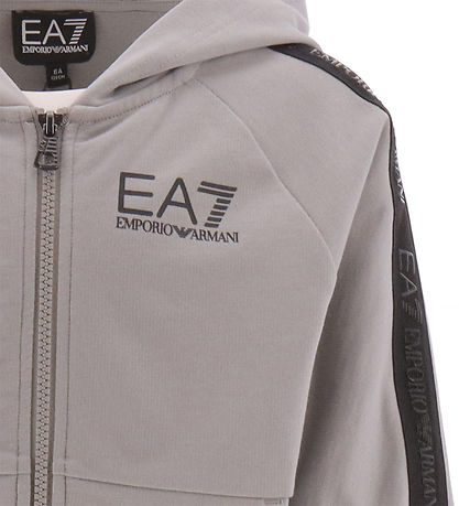 EA7 Cardigan - Gr/Sort m. Logobnd