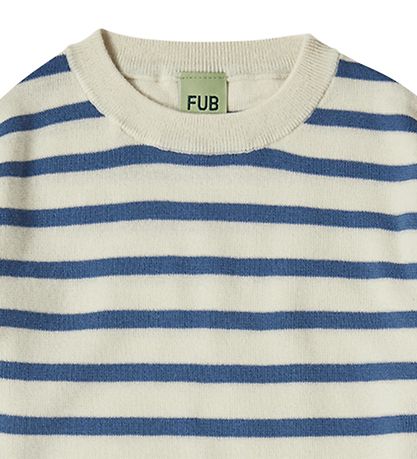 FUB Bluse - Strik - Ecru/Azure