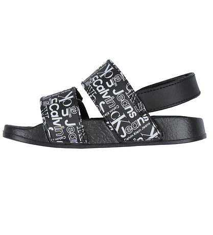 Calvin Klein Badesandaler - Velcro - Sort m. Hvid