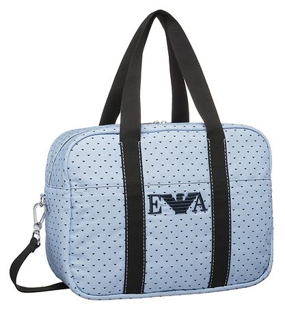 Emporio Armani Pusletaske - Lysebl/Navy m. Logoer