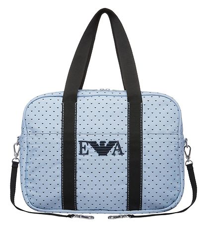 Emporio Armani Pusletaske - Lysebl/Navy m. Logoer