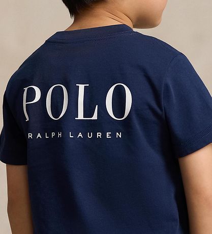 Polo Ralph Lauren T-shirt - Newport Navy m. Hvid