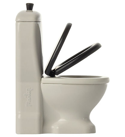Maileg Miniature Toilet - Mus - Hvid/Sort